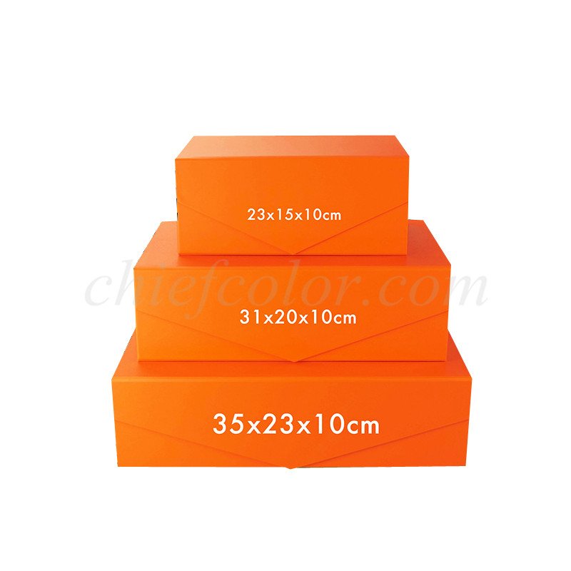 Wholesale Collapsible Magnetic Orange E-commerce Gift Box