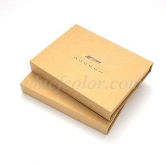 Custom Made Recycled Kraft Gift Box With Hinged Lid