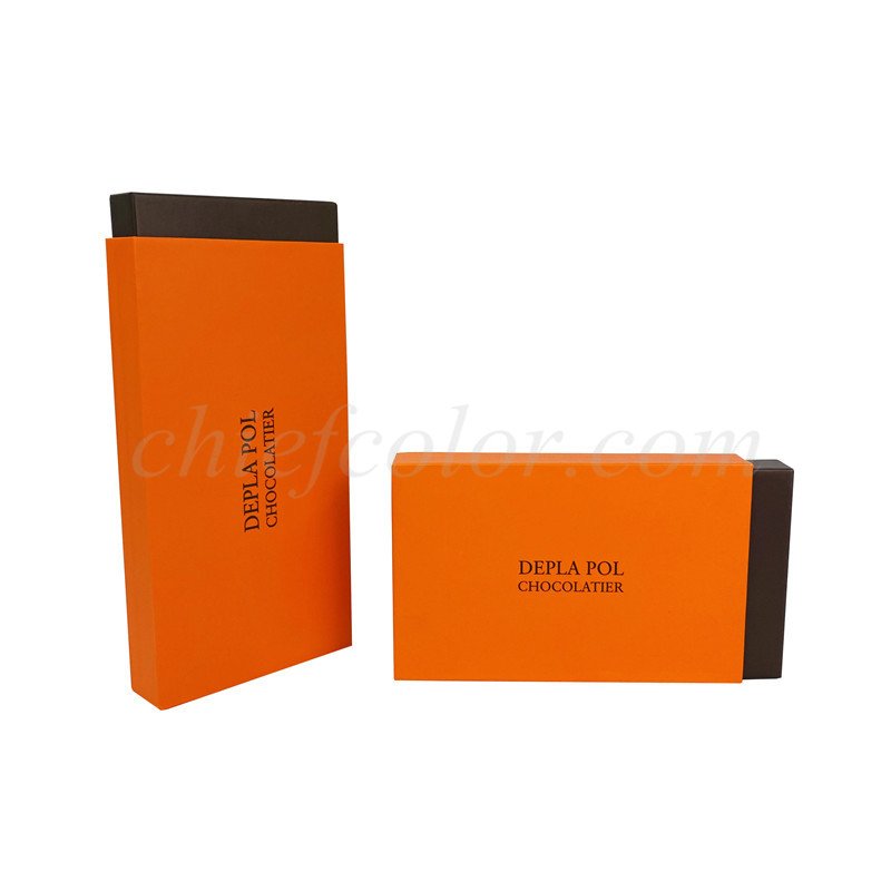Custom Orange Slide Open Chocolate Gift Box with Border