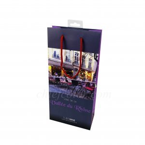 Laminated Wine Paper Bags With Rope Handles