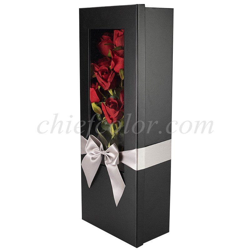 Foldable Flowers Bouquet Gift Box with Ribbon Tie and Cardholder