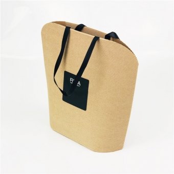 Corrugated Paper Bags With Ribbon Handles