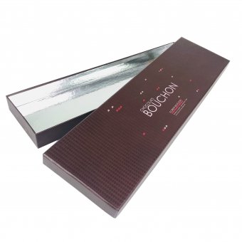 Brown Rigid Chocolate Box With Shiny Silver PET
